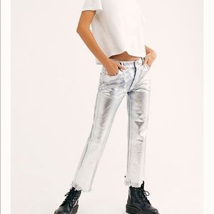 Free People Maggie Foil Jeans